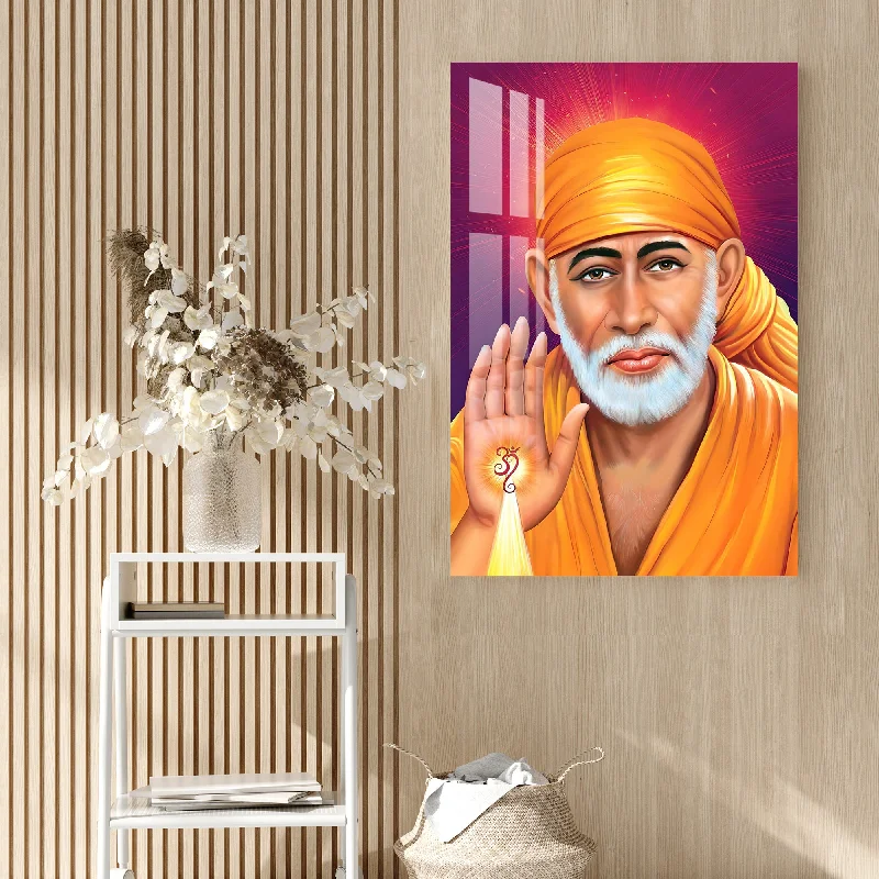 geometric pop art wall decor-Sai Baba Acrylic Wall Art