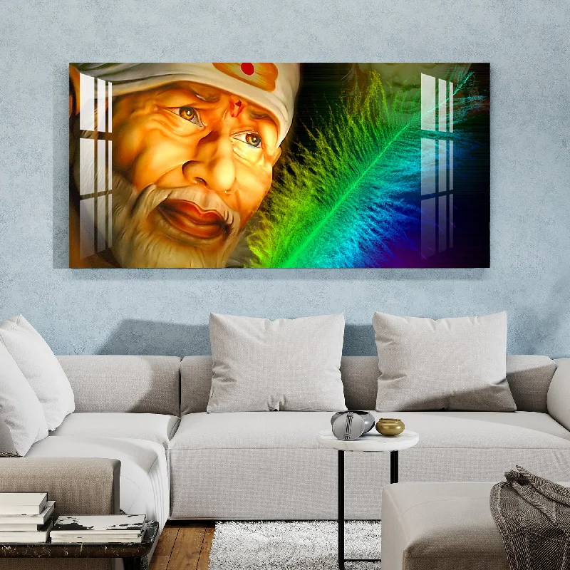 contemporary landscape art for living room-Shree Sai Darbar Acrylic Wall Art