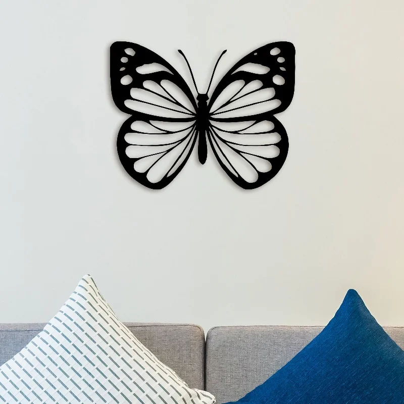 oversized modern art for home-Simple Butterfly Metal Wall Art