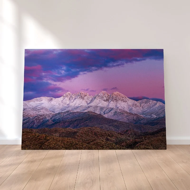 modern framed abstract wall art-Snow Clad Four Peaks Mountain