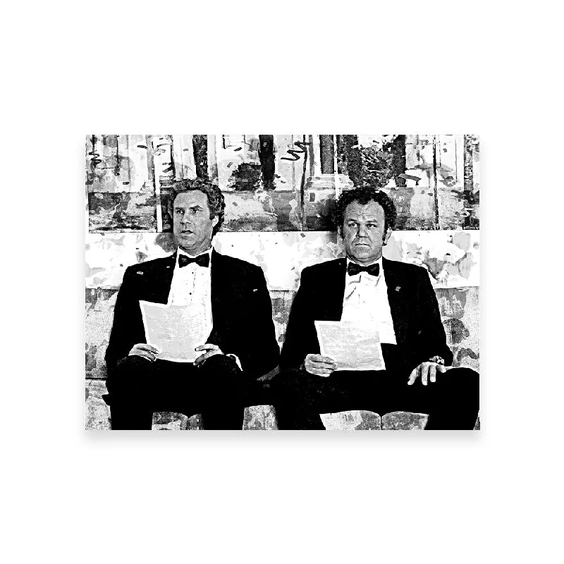 retro cityscape canvas wall prints-Step Brothers Grayscale