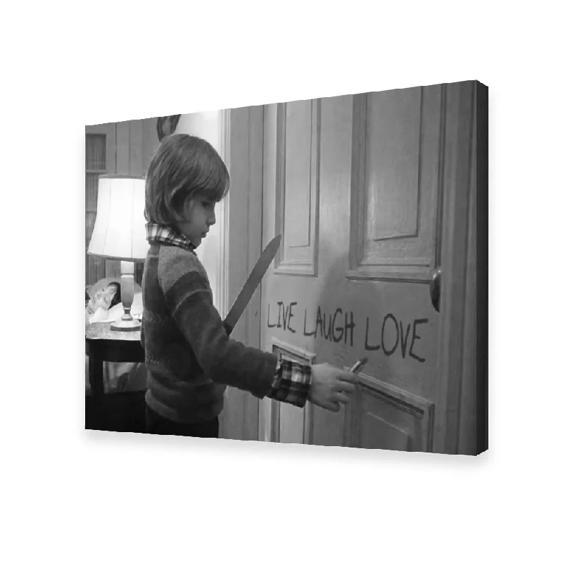 oversized abstract wall paintings for bedroom-The Shining - Live Laugh Love Grayscale