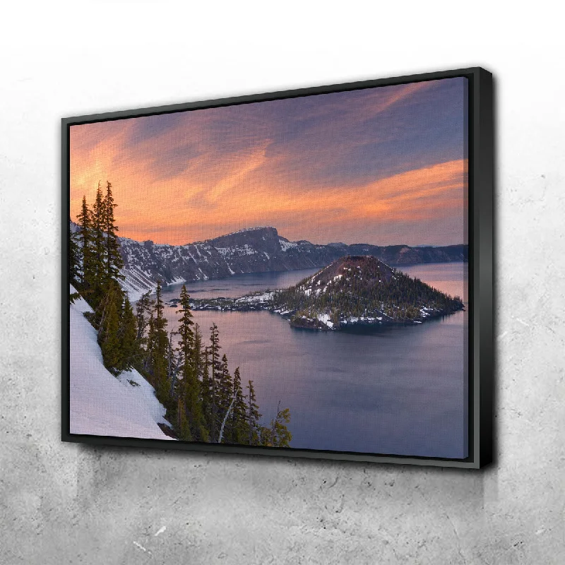 botanical canvas art for living room-Wizard Island - Crater Lake